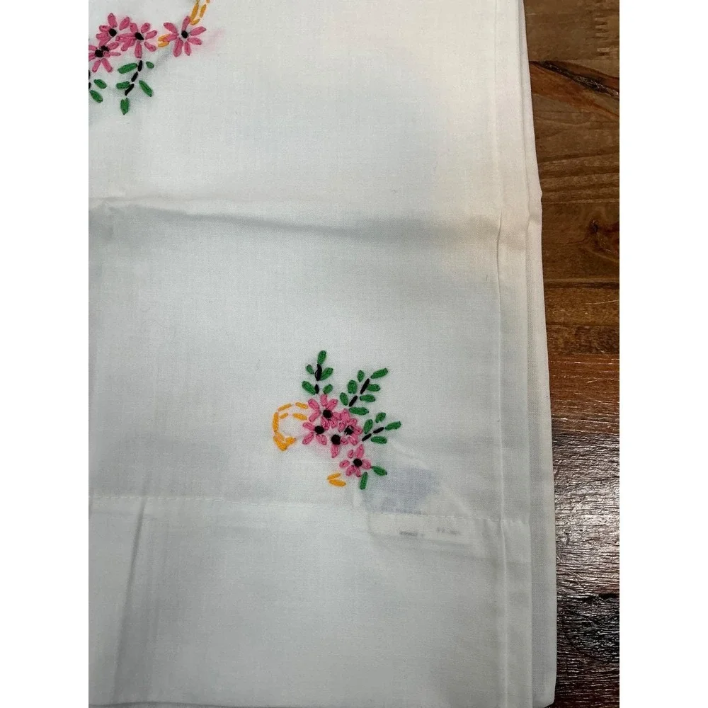 Vintage Cannon King PillowCases Handmade Embroidery Peacock NeedlePoint 30.5x21